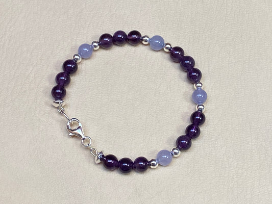 Amethyst & Purple Blue Jade Bracelet
