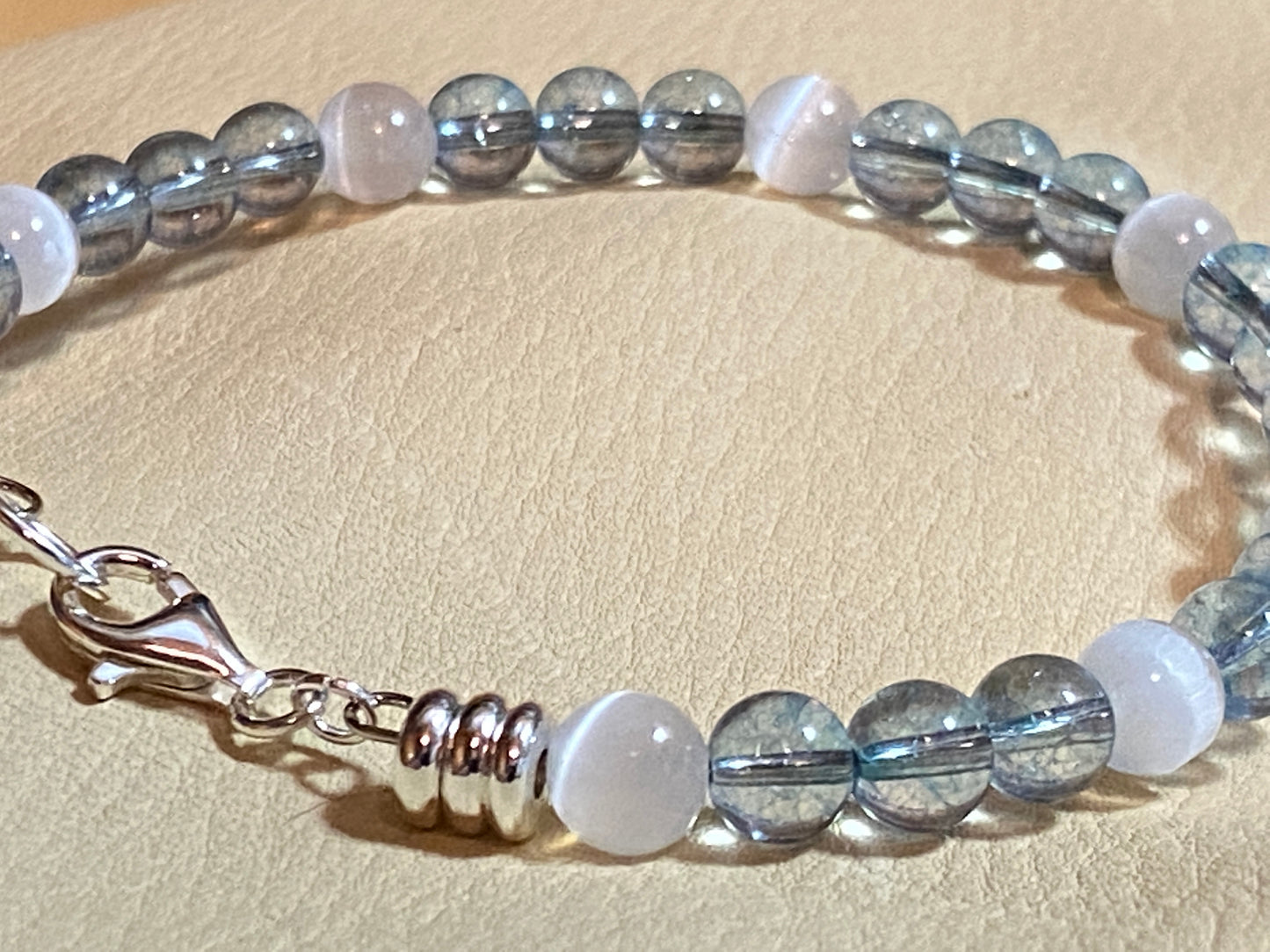 Blue Topaz & Selenite Bracelet