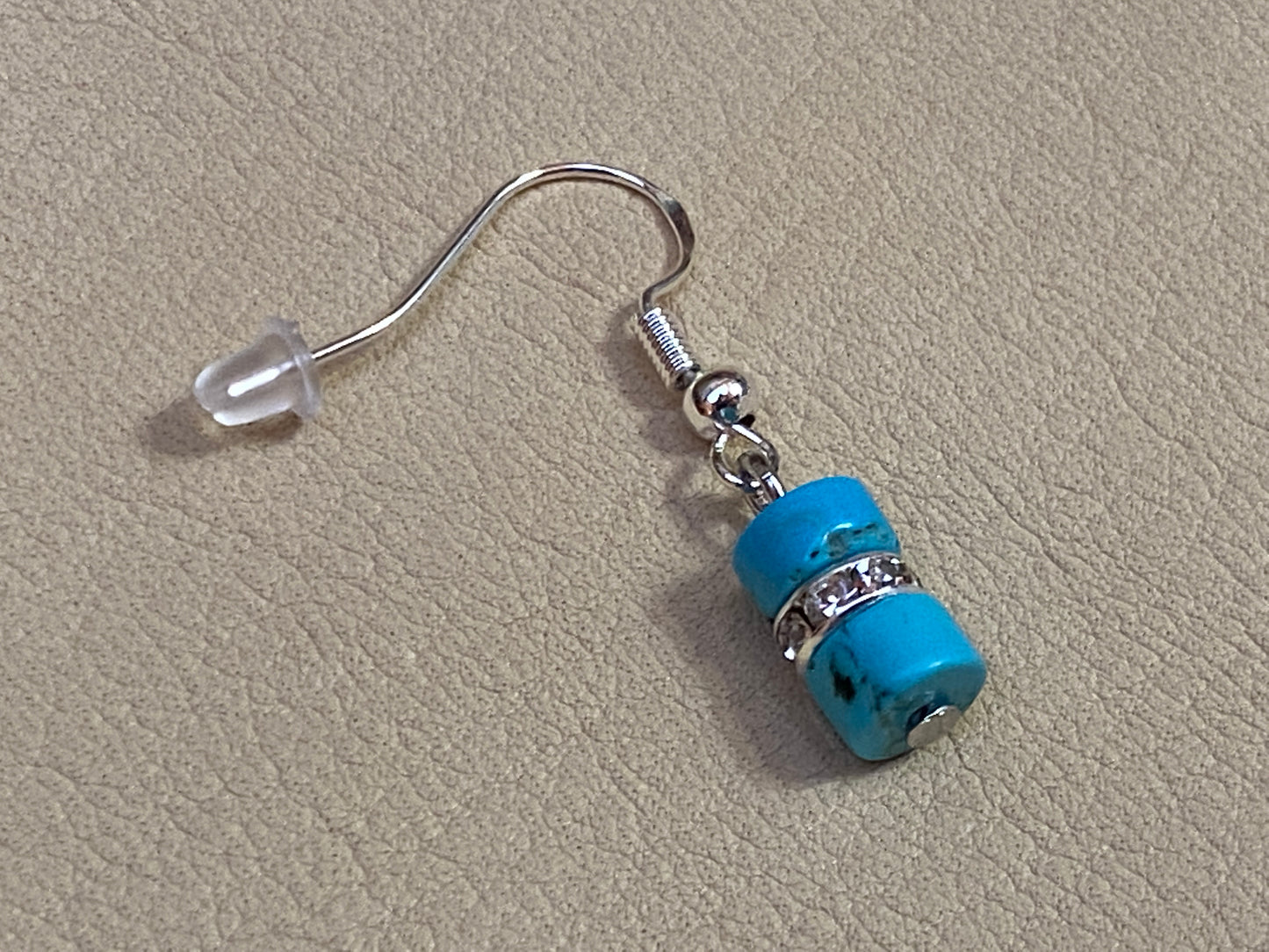 Turquoise Heishi & Czech Crystal Rhinestone Bracelet Earring Set