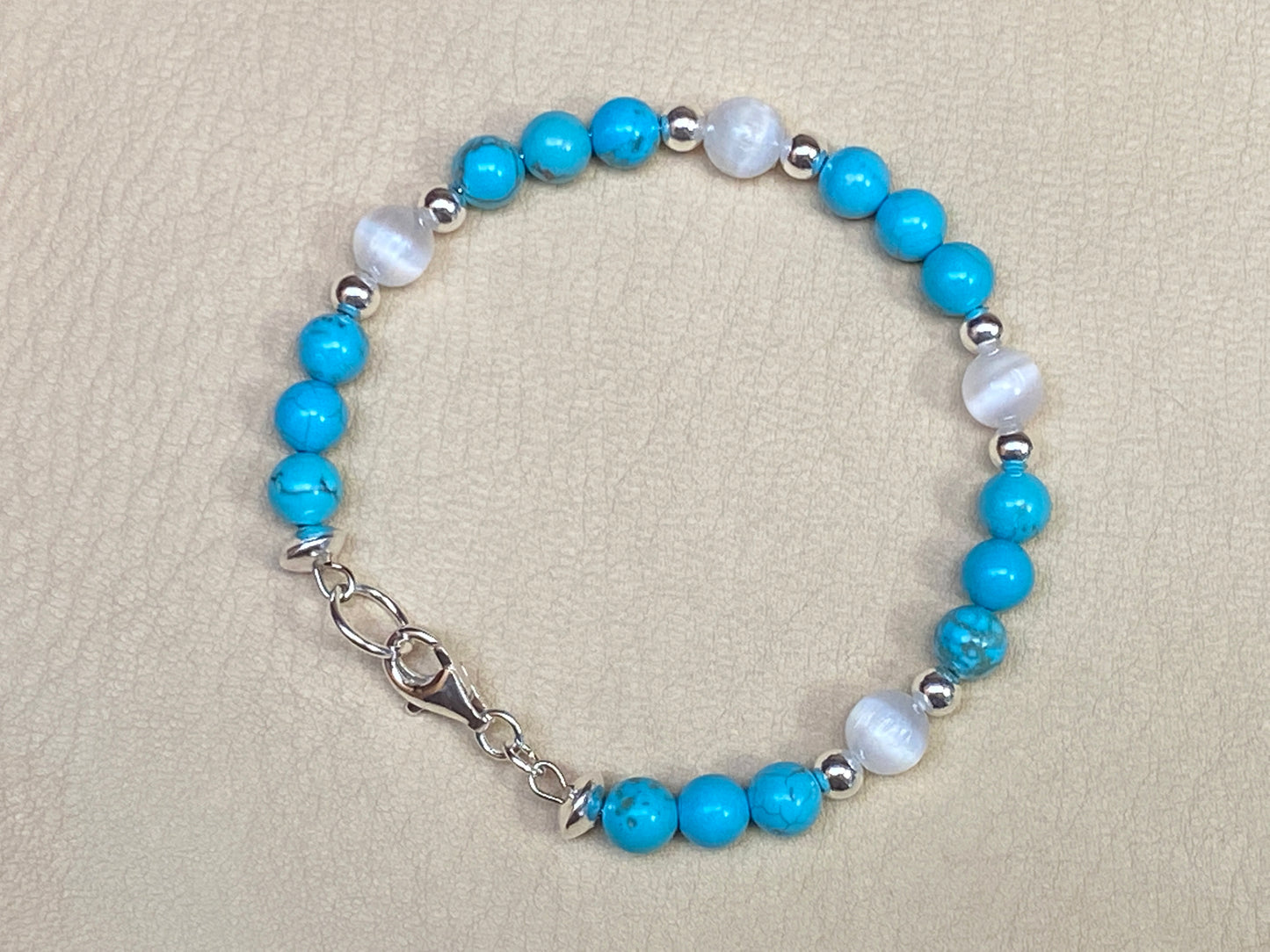 Turquoise & Selenite Bracelet