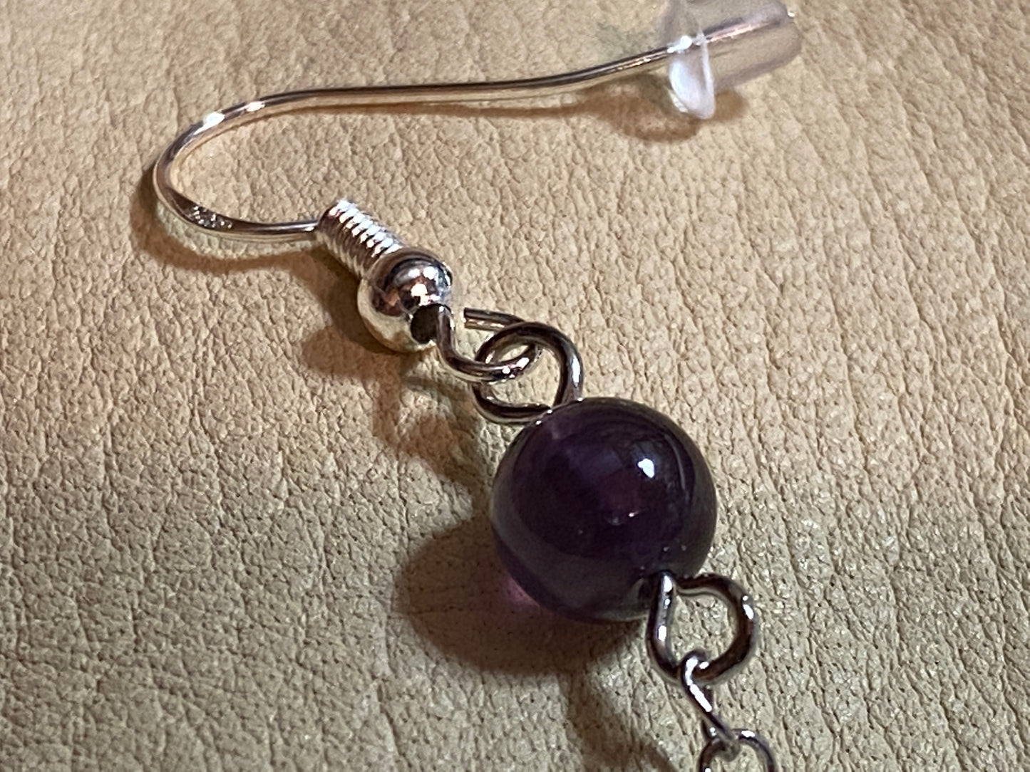 Amethyst & Dangle Arrowhead Charm Earrings