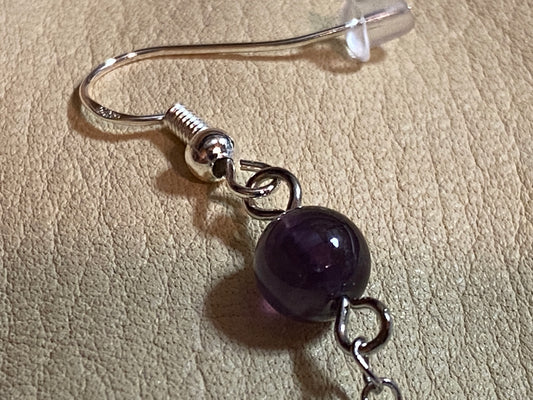 Amethyst & Dangle Arrowhead Charm Earrings