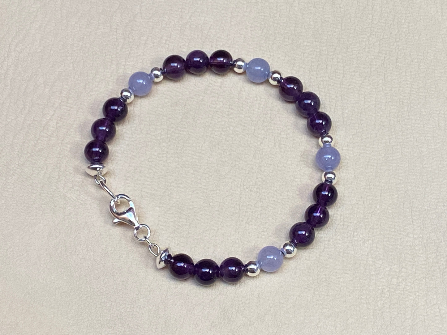 Amethyst & Purple Blue Jade Bracelet