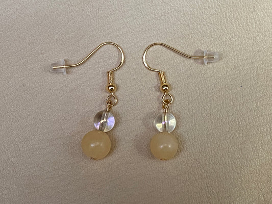 Angel Aura Quartz & Sunset Jade Earrings