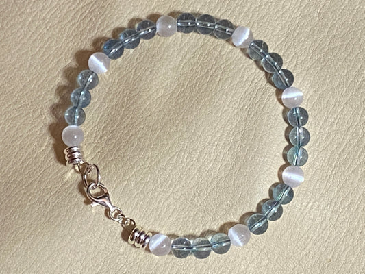 Blue Topaz & Selenite Bracelet