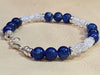 Blue Watermelon Agate & White Snow Cracked Ice Quartz Bracelet