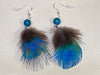 Chrysocolla & Peacock Feather Earrings