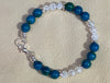 Chrysocolla & White Snow Cracked Ice Quartz Bracelet