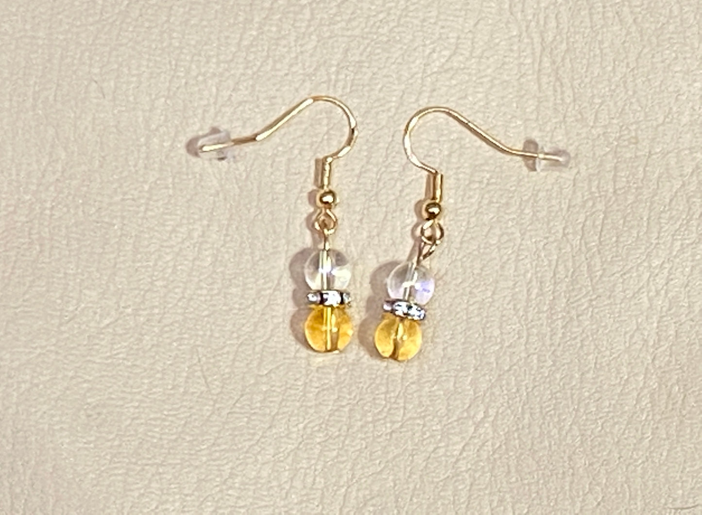 Citrine & Angel Aura Quartz Bracelet & Earrings Set