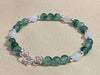 Forest Green Cloudy Malaysian Jade & White Jade Bracelet & Earrings Set