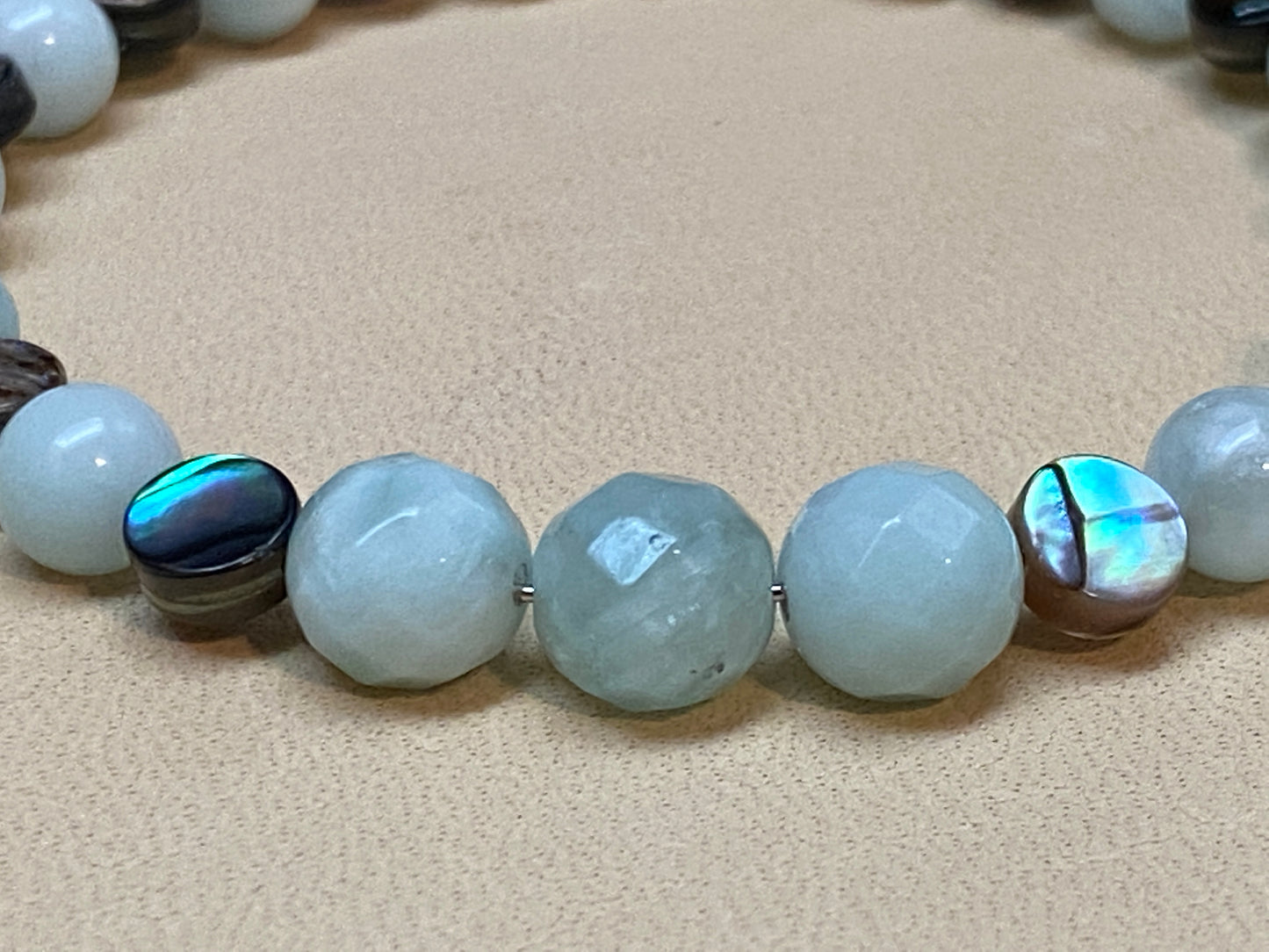Green Angelite & Abalone Bracelet