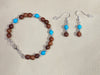 Rosewood & Turquoise Bracelet & Earrings Set