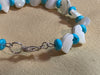 White Troca Shell Bear & Kingman Turquoise Bracelet