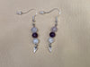 Lavendar Jade, Amethyst, & Snow Quartz Earrings with Arrowhead Charms