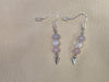 Lavendar Jade, Snow Quartz, & Rose Quartz Earrings with Arrowhead Charms