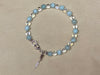 Green Angelite & Angel Aura Quartz Bracelet with Feather Charm