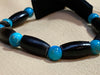 Single Strand Black Hairpipe & Turquoise Bracelet
