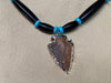 Black Hairpipe & Turquoise Necklace with Arrowhead Pendant