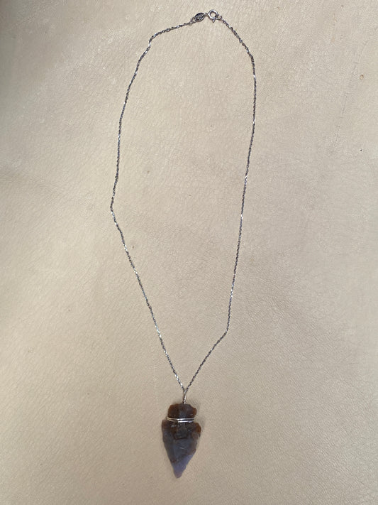 Sterling Silver Necklace with Arrowhead Pendant