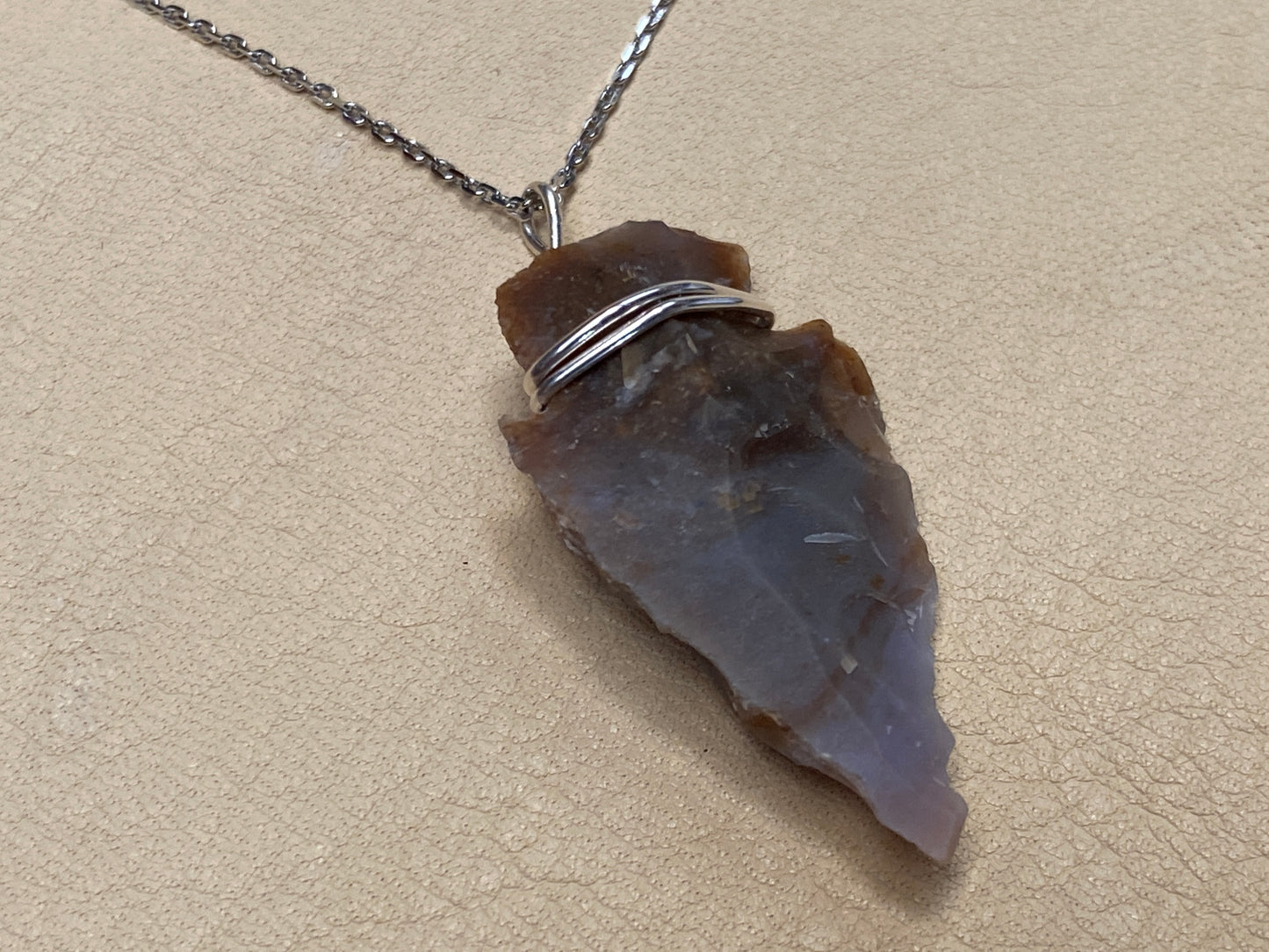 Sterling Silver Necklace with Arrowhead Pendant