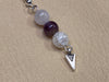 Lavendar Jade, Amethyst, & Snow Quartz Earrings with Arrowhead Charms