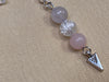 Lavendar Jade, Snow Quartz, & Rose Quartz Earrings with Arrowhead Charms