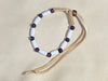 Single Strand White Hairpipe & Amethyst Bracelet