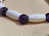 Single Strand White Hairpipe & Amethyst Bracelet