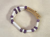 White Hairpipe & Amethyst Cuff Bracelet