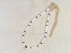 White Hairpipe & Tiger's Eye Heishi with Gold Arrowhead Pendant