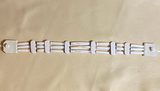 White Hairpipe & Wampum Choker Necklace