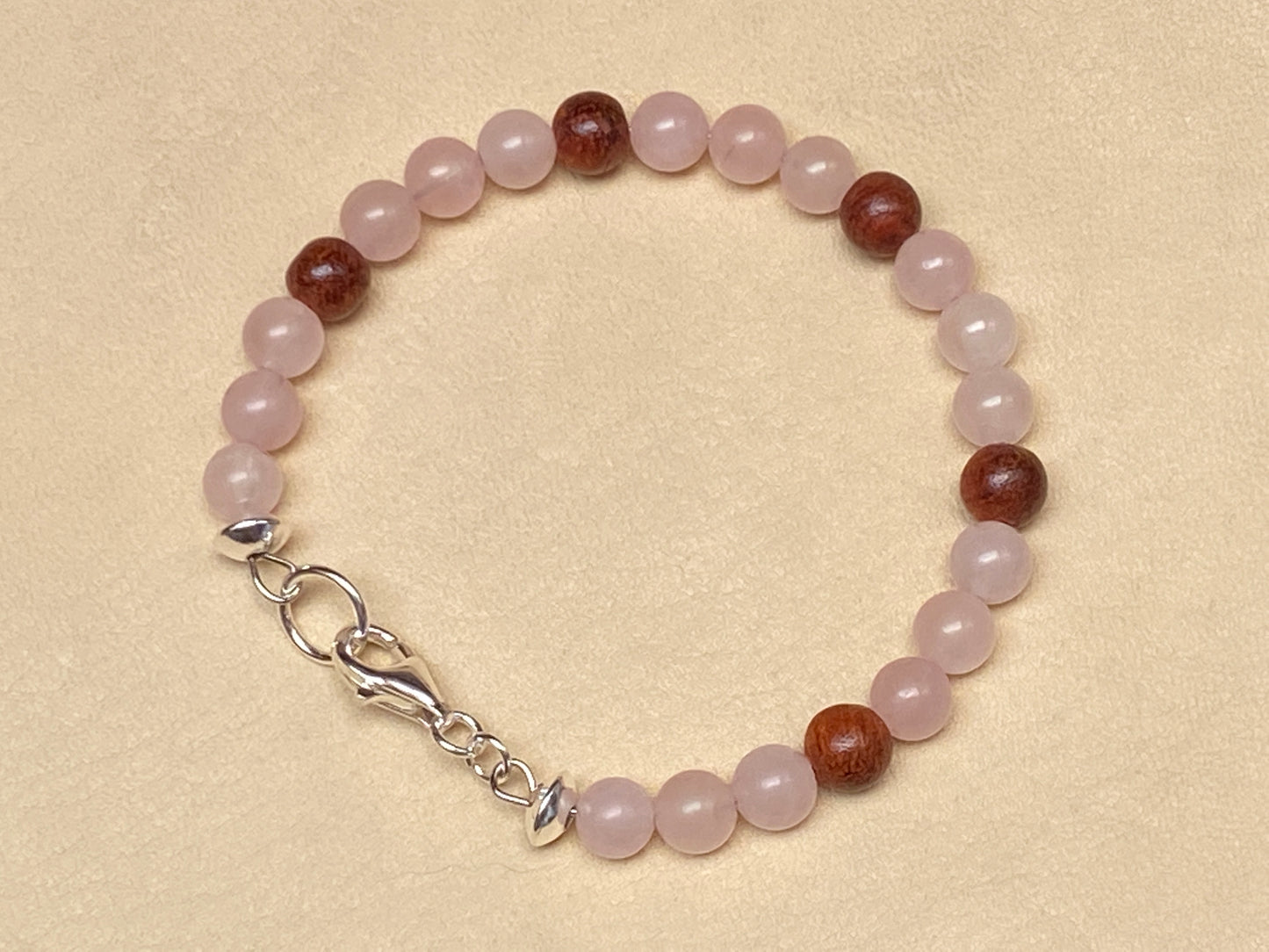 Rose Quartz & Rosewood Bracelet