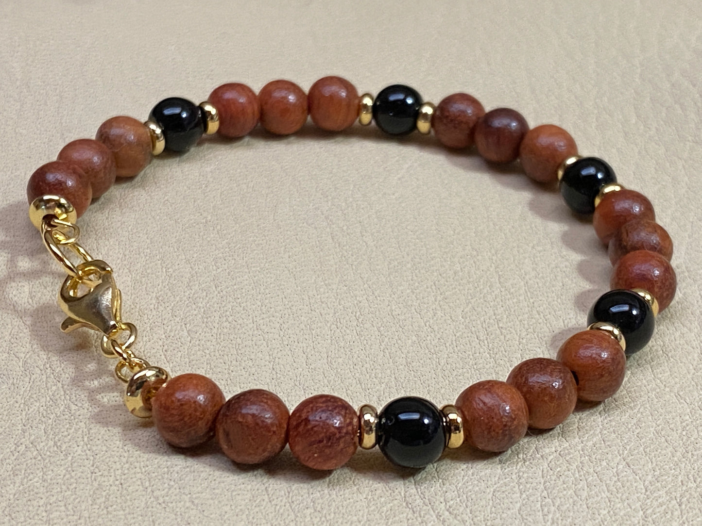 Rosewood & Obsidian Bracelet & Earrings Set
