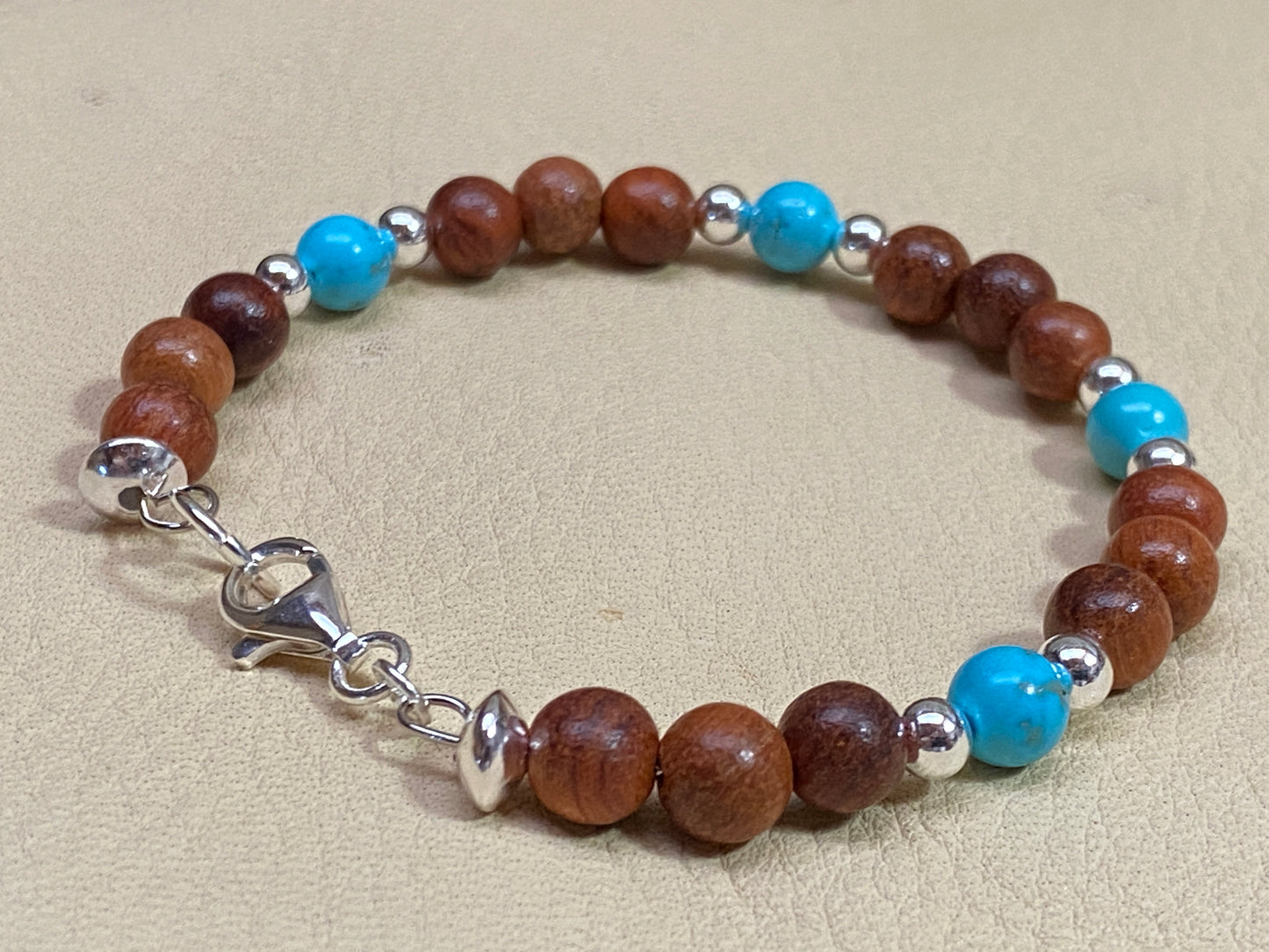Rosewood & Turquoise Bracelet & Earrings Set