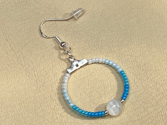 Selenite & Seed Bead Hoop Earrings