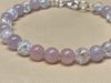Single Strand Lavendar Jade, Snow Quartz, & Rose Quartz Bracelet