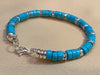Turquoise Heishi & Czech Crystal Rhinestone Bracelet Earring Set