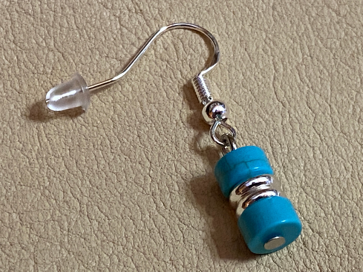Turquoise Heishi & Silver Earrings
