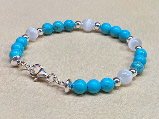 Turquoise & Selenite Bracelet