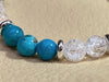 Kingman Turquoise & White Snow Cracked Ice Quartz Stretch Bracelet