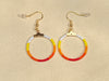 White-Red Seed Bead Hoop Earrings