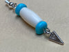 White Hairpipe, Kingman Turquoise, & Arrowhead Earrings